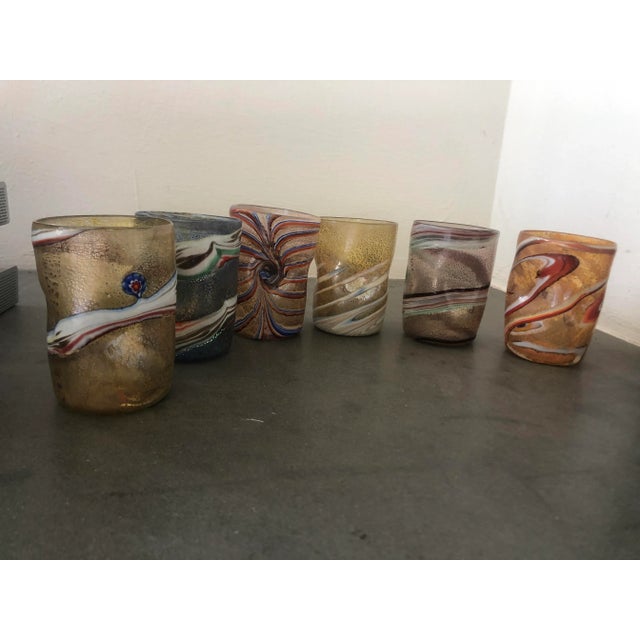 2000s "Murrisa Murano Glass" Glasses- Set of 6 set of 6 tumbler with "murrisa" very old technic in Murano very rare some...