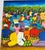 Vintage Haitian Folk Art Market Scene Oil Painting Signed F. Ambroise This original Haitian folk art painting captures the...