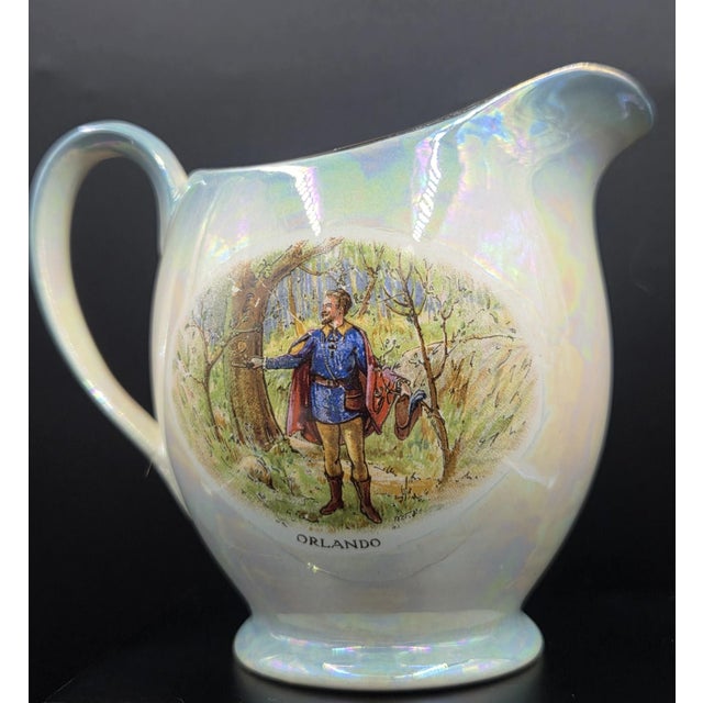 Vintage Lusterware Grimwades, England Shakespeare Series Ceramic Earthenware Pitcher For Sale - Image 10 of 15