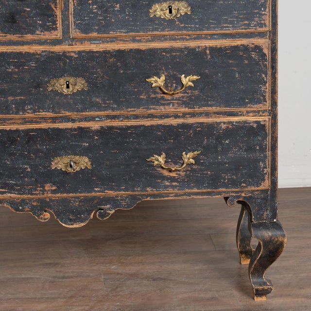 Late 18th Century Swedish Rococo Black Painted Pine Wedding Cabinet For Sale - Image 17 of 18