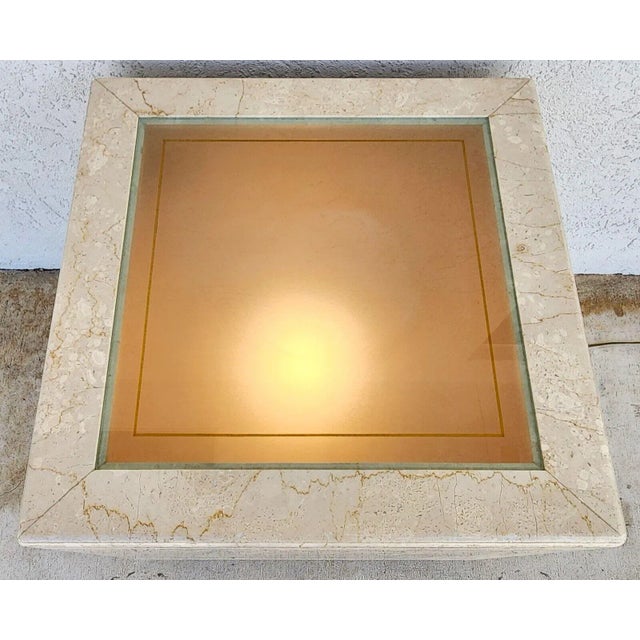 FOR FULL LISTING DETAILS CLICK "more" BELOW Highly Polished Marble Side Center Table Lighted Custom Made Lights from...