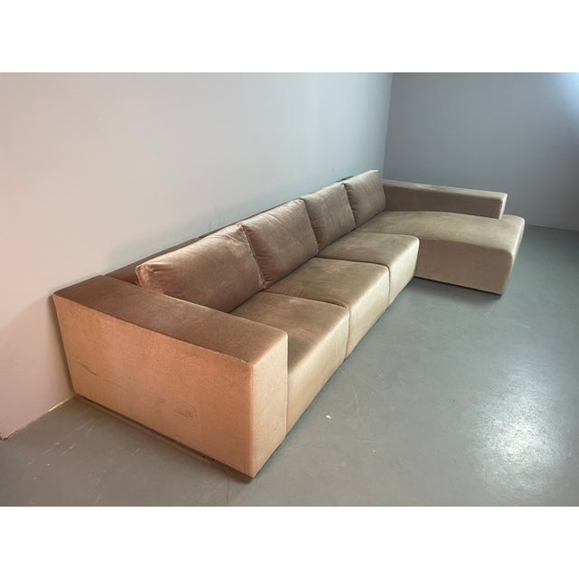 Modular Sofa in Champagne Velvet from Walter Knoll, Germany, 1970s, Set of 4 For Sale - Image 10 of 18