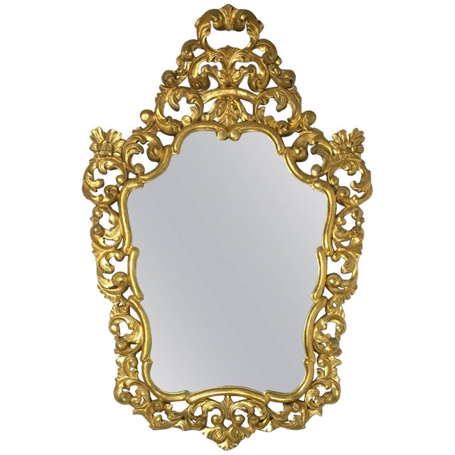 Wood 19th French Empire Period Carved Gilt Wood Rectangular Mirror For Sale - Image 7 of 7
