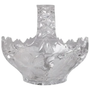 Hawkes School Cut and Etched Grape and Floral Crystal Basket, 20th Century