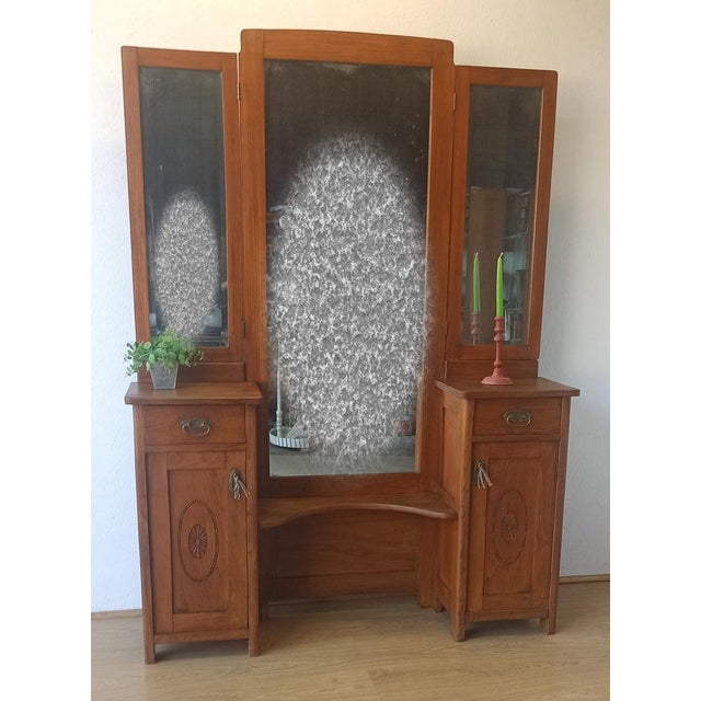 Dressing Table with Triple Mirror, 1950s For Sale - Image 14 of 18