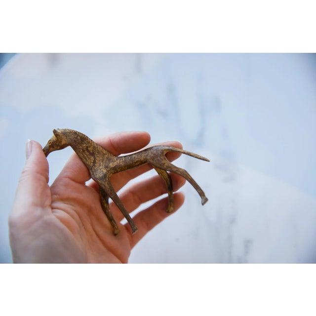 Metal Vintage African Copper Alloy Horse For Sale - Image 7 of 8