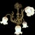 An elegant french art nouveau style bronze / brass chandelier. the fixture features three beautifully curved ornate arms...