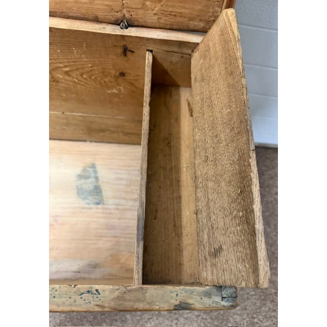 Wood 18th Century American 6 Board Pine Blanket Chest With Boot Jack Ends For Sale - Image 7 of 11