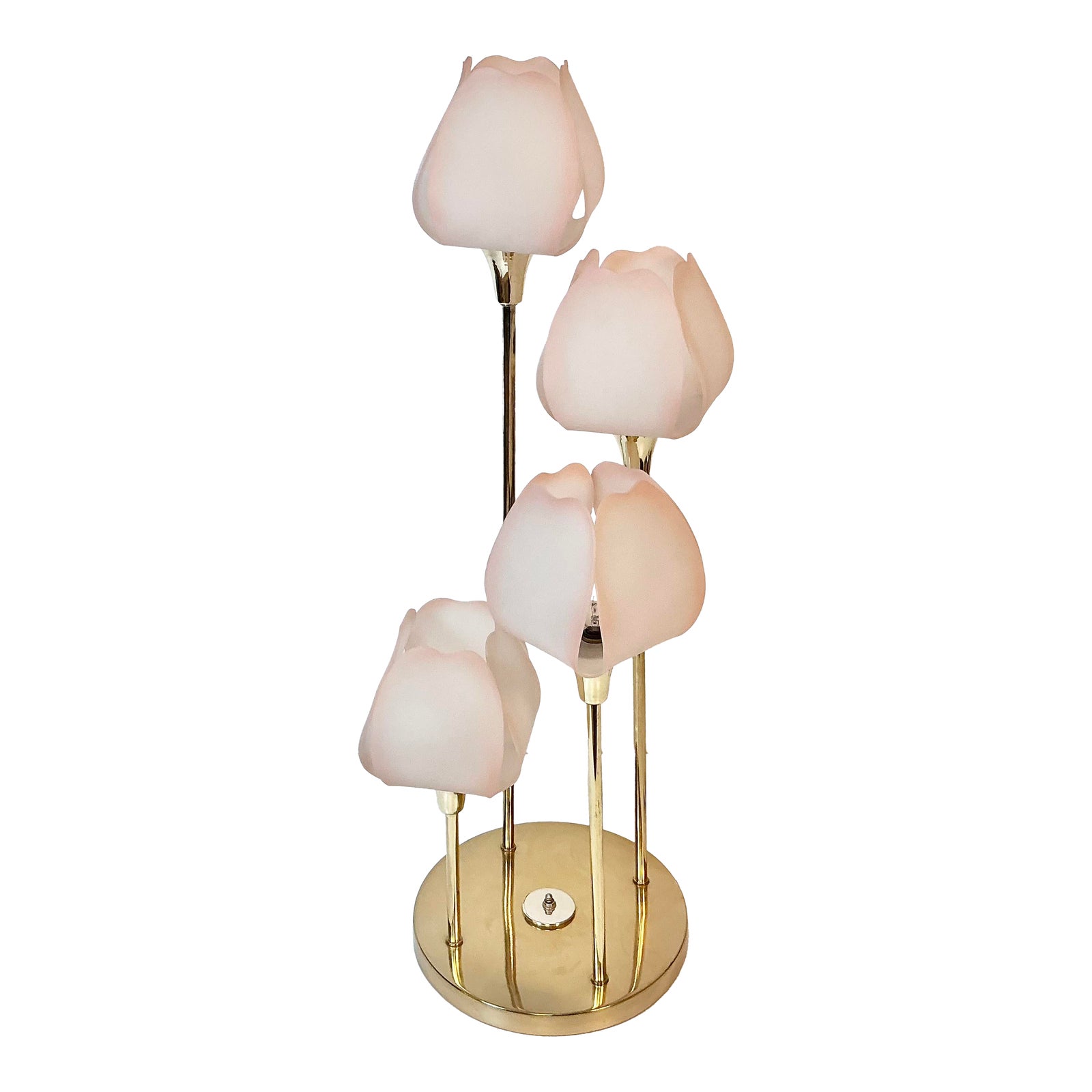 Hollywood studio LIGHT 卓上ライト　アメリカ　1980？ 1980s Vintage Hollywood Regency Art Nouveau Tulip Shade Table Lamp