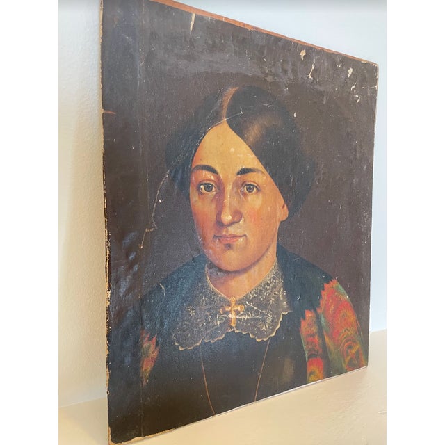 Victorian Late 19th Century Original Oil Portrait Painting of a Victorian Woman For Sale - Image 3 of 13