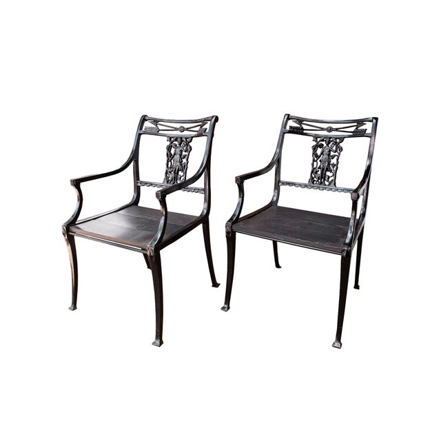 Metal Molla Diana the Huntress Powder Coated Iron Chairs — A Pair For Sale - Image 7 of 12