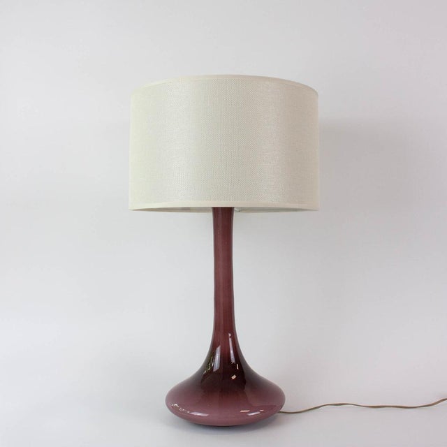 Portuguese Amethyst Opaline Glass Table Lamp, 1960s For Sale - Image 14 of 14