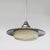 Italian Art Deco Round Pendant in Opaline Glass and Metal, 1930s For Sale - Image 3 of 17