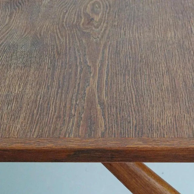 Model 303 Dining Table in Oak and Metal by Hans J. Wegner attributed to Andreas Tuck, Denmark, 1950s For Sale - Image 10 of 16