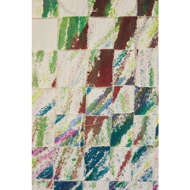 "Imprints / Green Pink Blue Yellow Brown" Large Abstract Oil Painting by Simon Findlay For Sale - Image 4 of 18