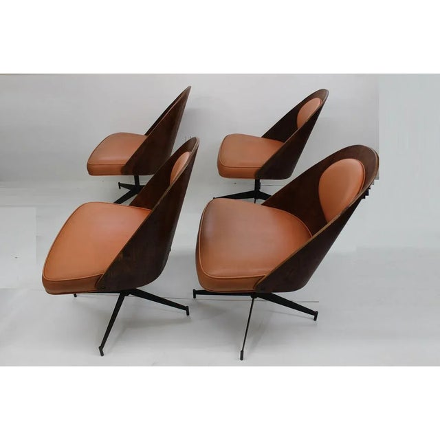 Mid 20th Century Mid Century Modern Bent Plywood and Vinyl Dining Chairs For Sale - Image 5 of 13