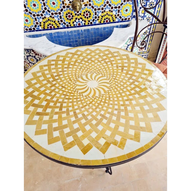 tiles table for An indoor / outdoor glazed Moroccan mosaic table, A very simple style, but with great handcraftsmanship....