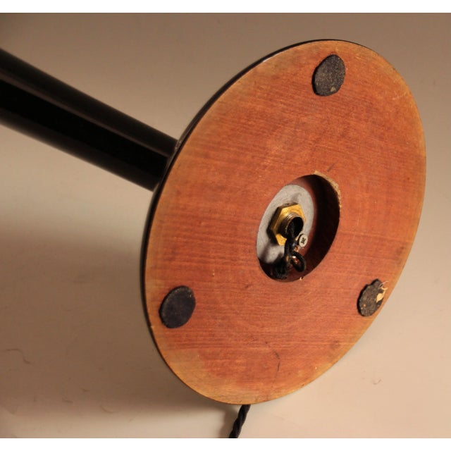 French Art Deco Table Lamp in Black Wood and Silver Metal from Mazda, 1920s For Sale - Image 15 of 16