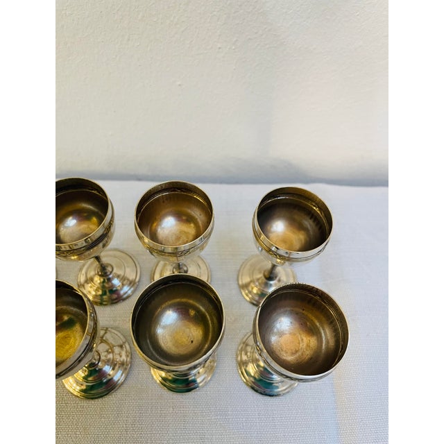 1920s Vintage French Silver-Plated Liqueur Cups, 1920s, Set of 10 For Sale - Image 5 of 8