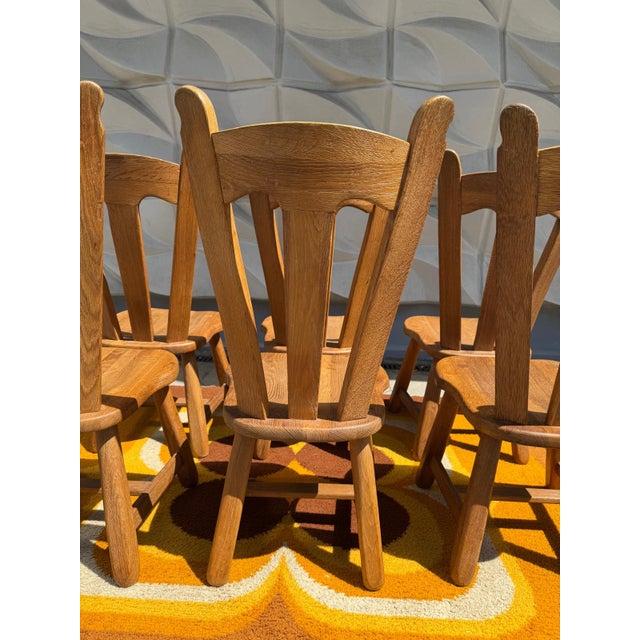 Wood Brutalist Chair in Oak by De Puydt, 1960s For Sale - Image 7 of 12