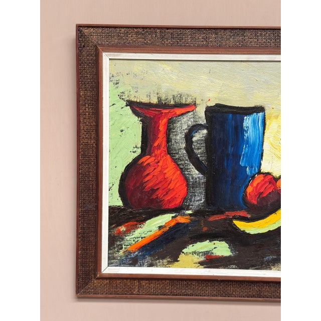 Rollo, Still Life with Fruits and Vase, 1950s, Oil on Canvas, Framed For Sale - Image 15 of 17