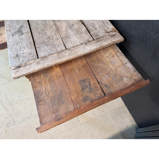 French Normandy Scrub Top Kitchen Dining Table, 1850 For Sale - Image 14 of 16