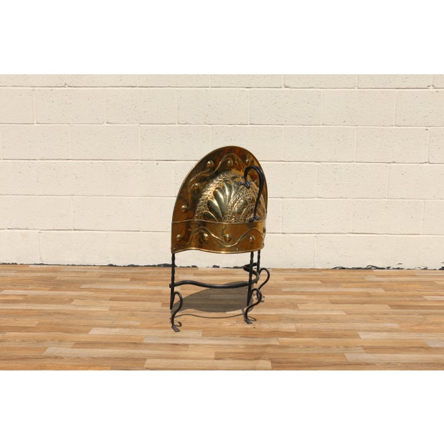 Brass 19th Century Dutch Brass & Wrought Iron Curfew Fireplace Hood | Antique Hearth Canopy | Hand-Forged Fire Screen For Sale - Image 8 of 18