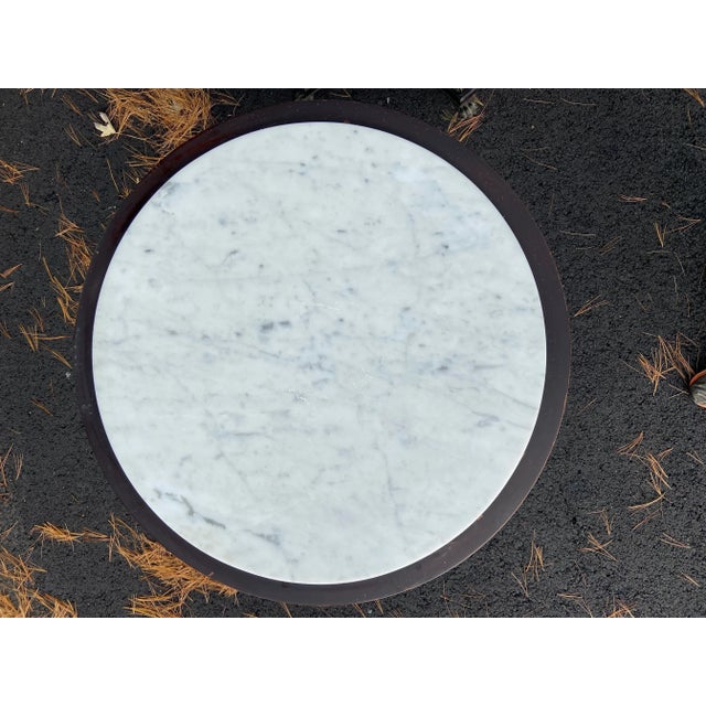 1910s Vintage Marble Top Tables - a Pair For Sale - Image 4 of 12