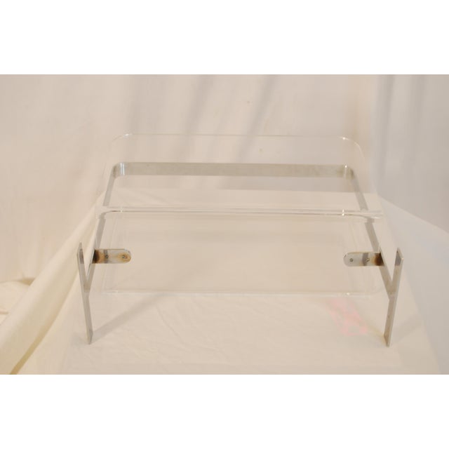 Mid-Century Lucite and Chrome Magazine Rack For Sale - Image 9 of 9