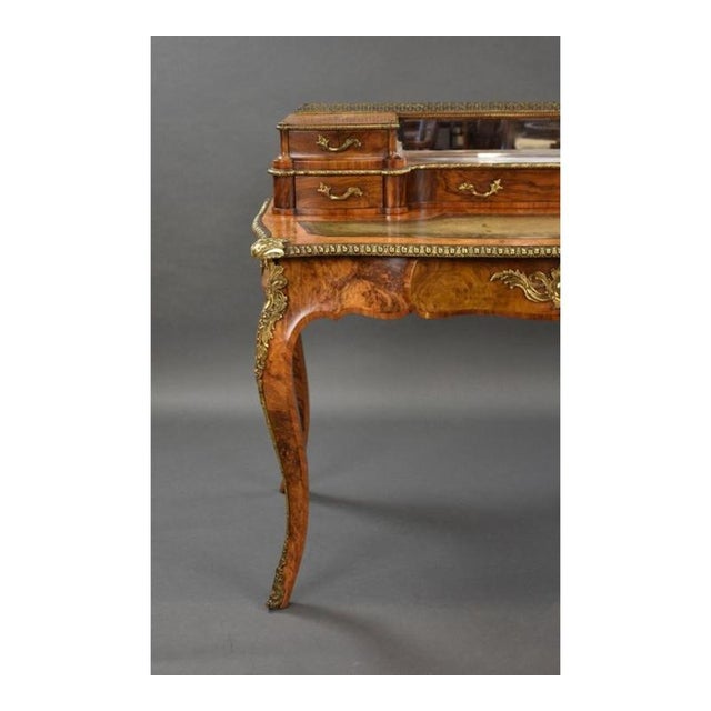 Mid 19th Century Victorian Burr Walnut Writing Table, 1860s For Sale - Image 5 of 17