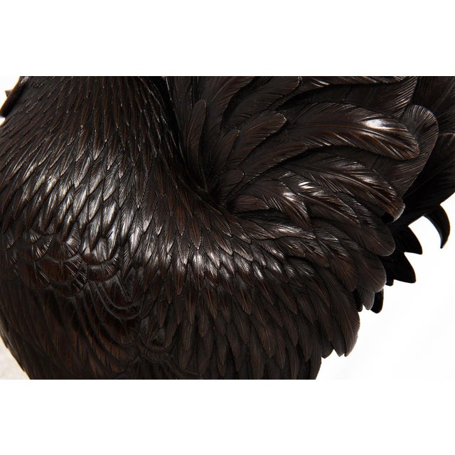 Japanese Meiji Period Pair of Bronze Sculptures Okimono of Rooster & Hen For Sale - Image 11 of 18