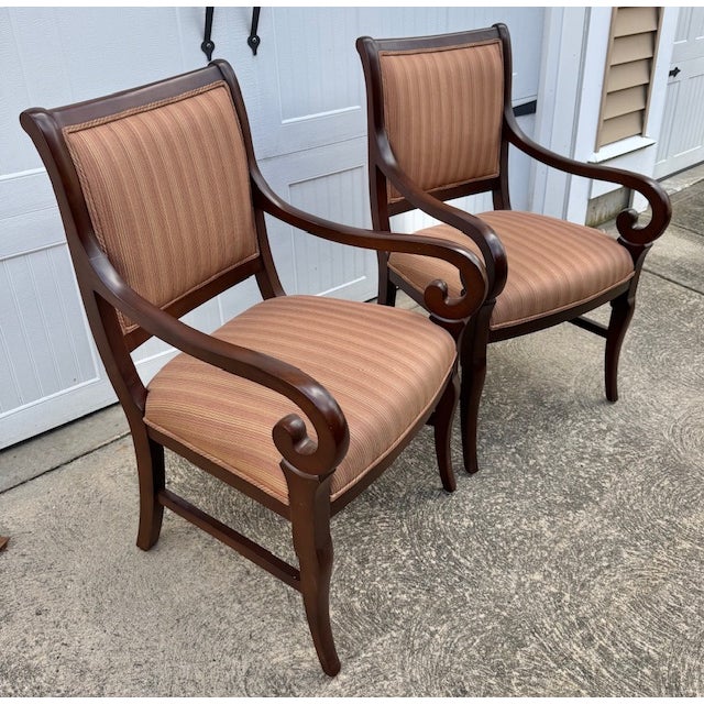 Nice looking pair of Empire or Regency style armchairs made by Michael Thomas of North Carolina. Chairs are maybe 20 -30...