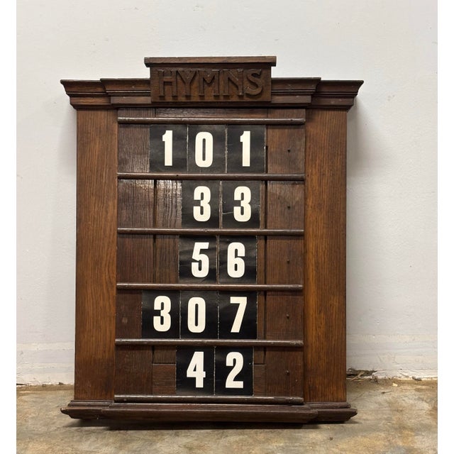 19th Century English Oak Hymn Board For Sale - Image 9 of 11