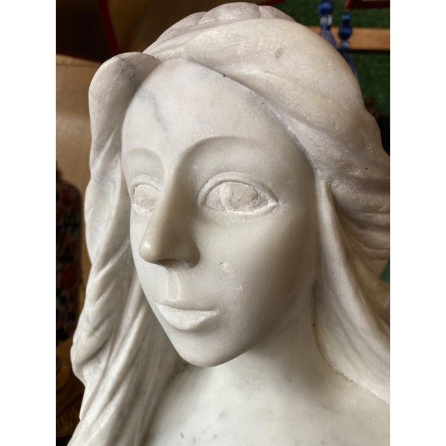 Art Deco Bust of a Woman, 1920s, Marble For Sale - Image 4 of 12