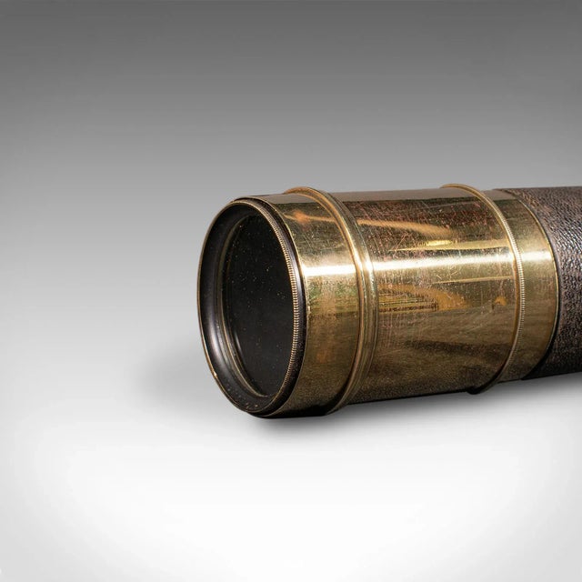 Antique Telescope, English, 6-Draw, Brass, Leather, Terrestrial, Victorian, 1860 For Sale - Image 6 of 10