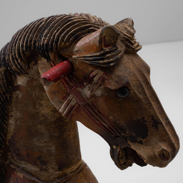 1920s French Hand-Carved Wooden Carousel Horse For Sale - Image 9 of 18