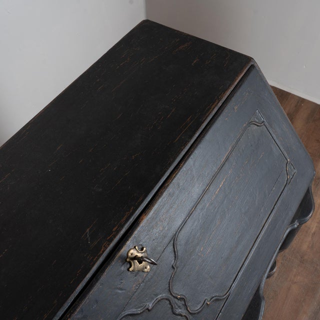 Early 19th Century Danish Black Painted Pine Secretary Bureau For Sale - Image 13 of 14