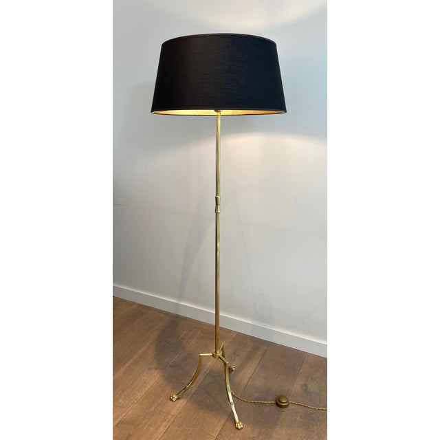 1940s Neoclassical Brass Tripod Floor Lamp with Claw Feet by Maison Jansen For Sale - Image 12 of 12