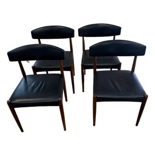 Set of Four Scandinavian Modern Dining Chairs, Solid Wood, C. 1960s For Sale