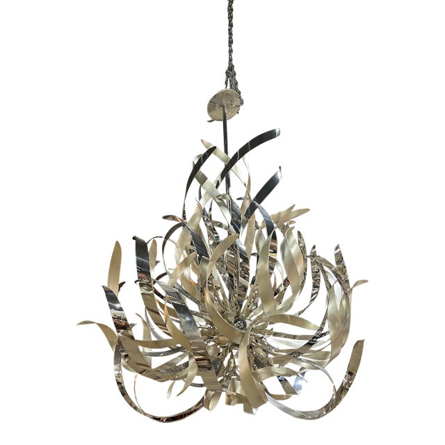 Corbet by Hudson Valley Lighting Silver “Graffiti” Chandelier For Sale