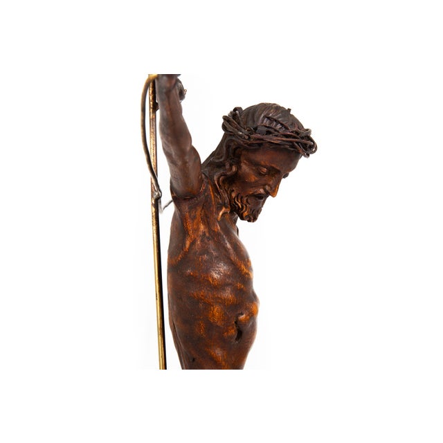 18th Century Finely Carved Boxwood Corpus Christi on Stand For Sale - Image 14 of 18