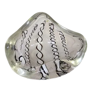 Vintage Archimedes Seguso Murano Glass Bowl Seguso Canne Trasversale Zanfirico
