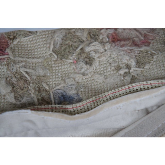 Mid 20th Century Down Filled Floral Crossed Roses Needlepoint Tassel Lumbar Throw Pillow For Sale - Image 9 of 10