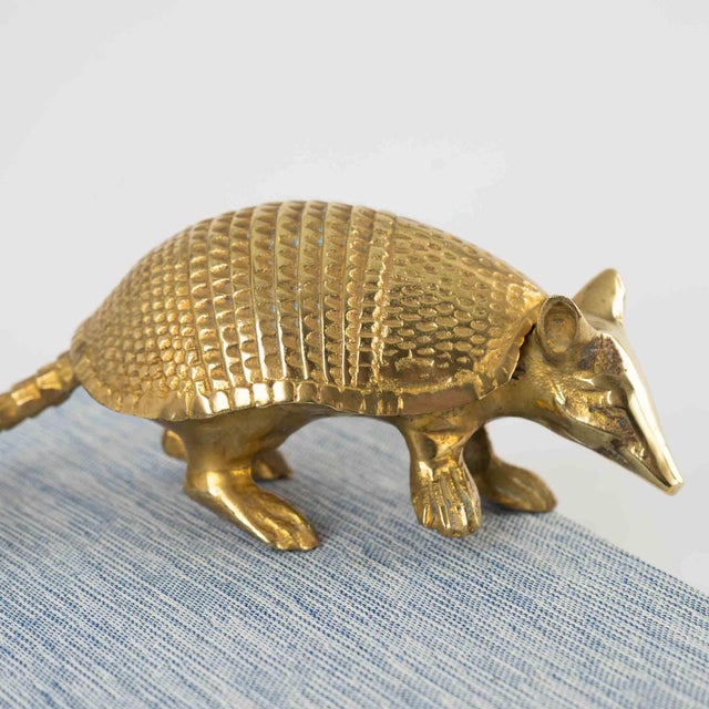 Vintage Solid Cast Brass Armadillo Figure For Sale - Image 15 of 17