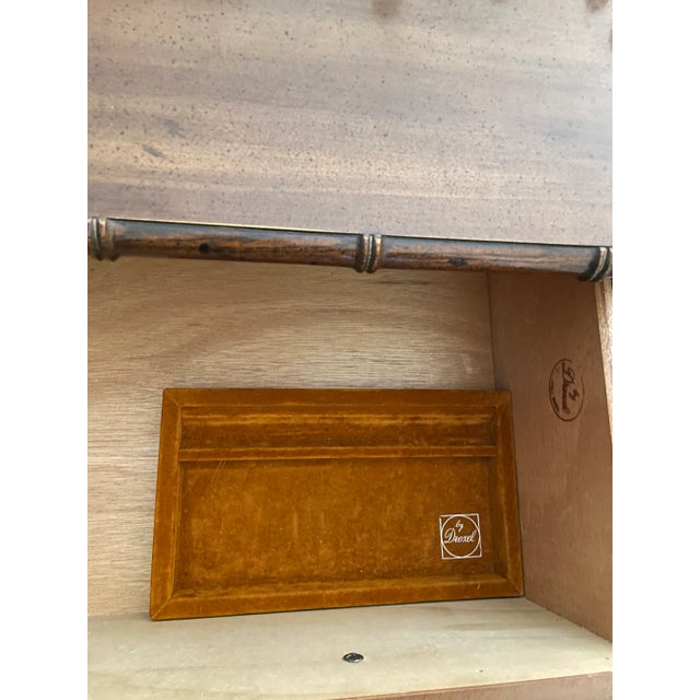 1970s 1970s Bedroom Dresser Lowboy Faux Bamboo and Rattan by Drexel with 2 Mirrors Hollywood Regency Coastal Style For Sale - Image 5 of 8