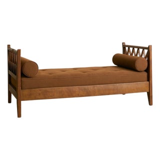 French Daybed in the Manner of Jacques Adnet, 1950s For Sale