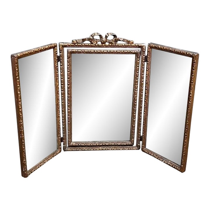 Victorian Gilt Swiveling 3Panel Vanity Mirror Chairish