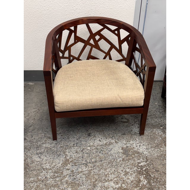 2010s Crate & Barrel Ankara Lounge Chairs, Pair For Sale - Image 5 of 12