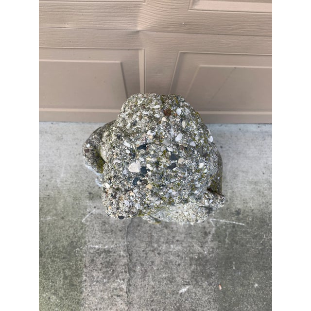Gray Late 20th Century Neoclassical Cast Stone Putto With Grapes Garden Statue For Sale - Image 8 of 11