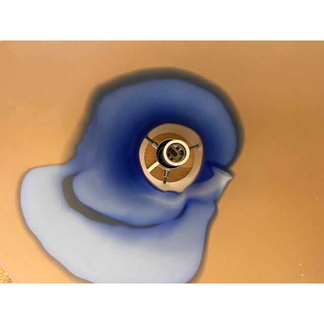 Vintage Blue and White Art Glass Pendant Light For Sale - Image 12 of 12